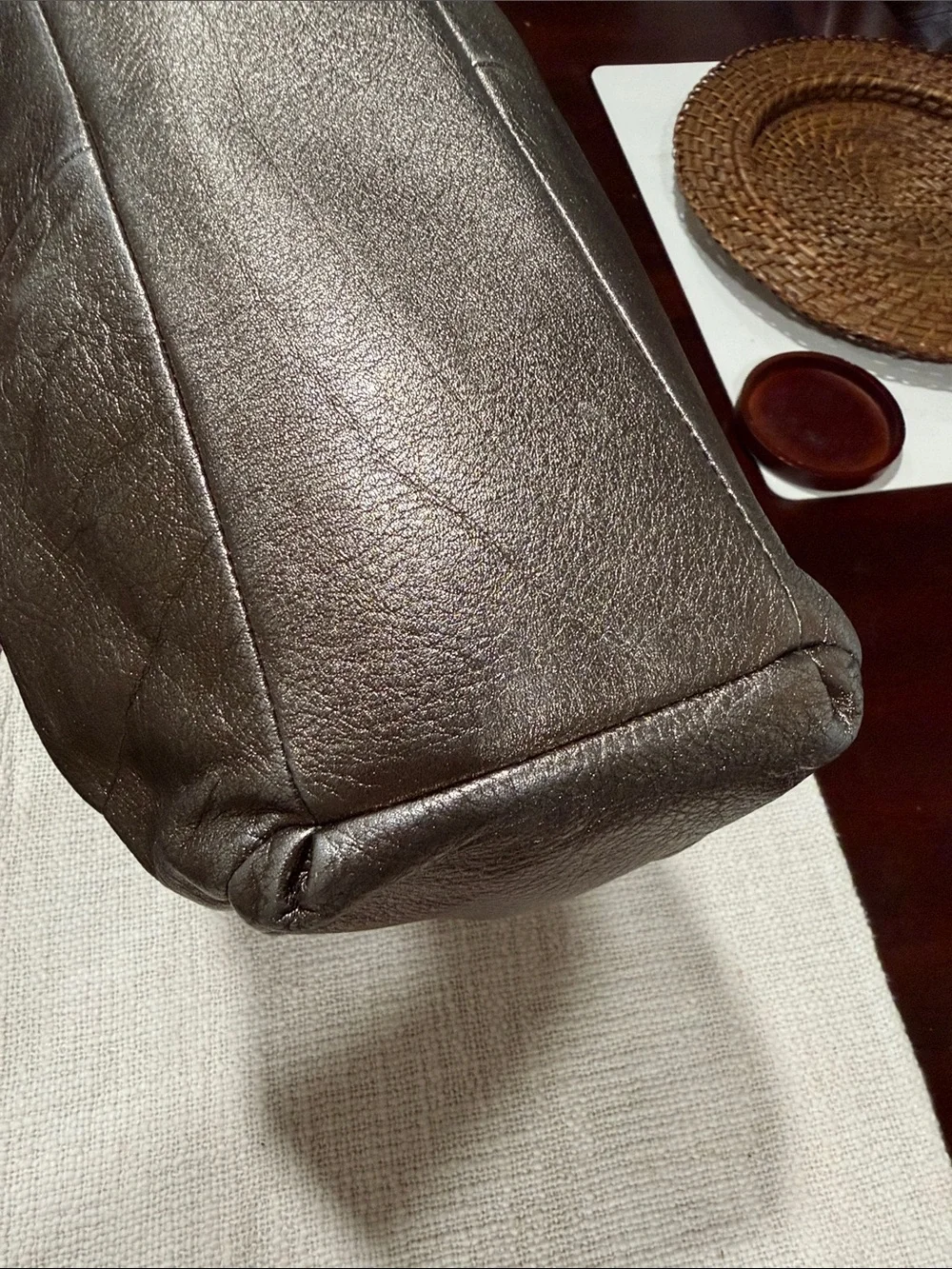 COACH Madison Phoebe Shoulder Bag in Metallic Leather